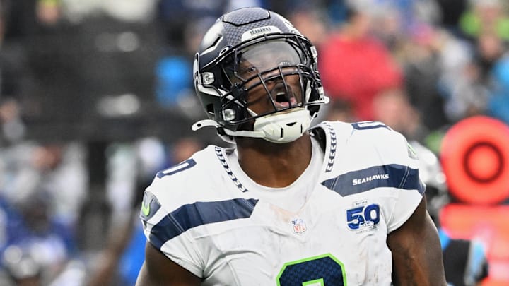 Seattle Seahawks defensive end DeMarcus Lawrence reacts against the Carolina Panthers.
