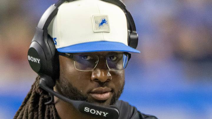 The Detroit Lions defensive coordinator Kelvin Sheppard walks the sidelines in the second quarter against Commanders