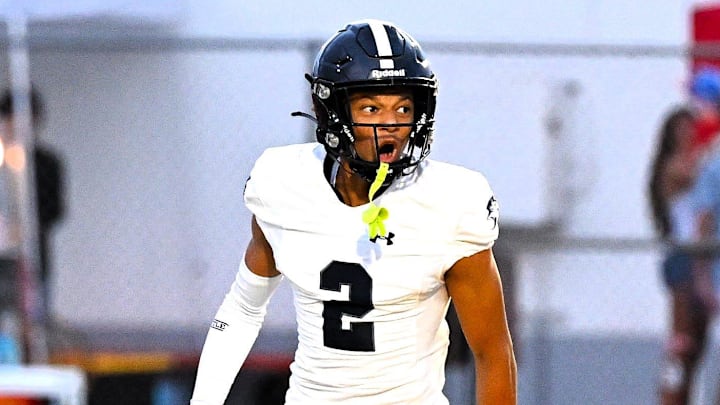 Spanish River's Jayden Elder celebrates his score during a 24-13 loss to Jupiter on Sept. 11, 2025.