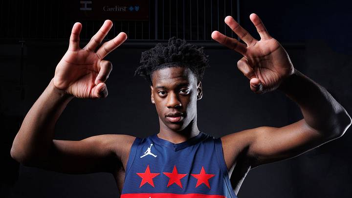AJ Dybantsa #4 of the Washington Wizards poses for a portrait during NBA media day on September 28, 2026 at Capital One Arena in Washington, DC. Mandatory Copyright Notice: Copyright 2026 NBAE (Photo by Kenny Giarla/NBAE via Getty Images)