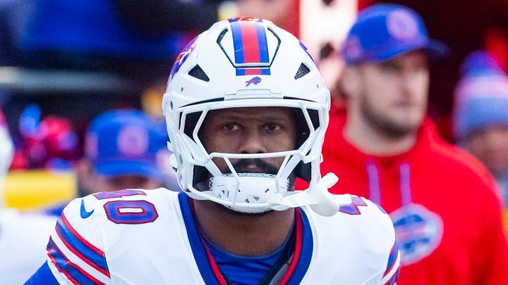 Jan 26, 2025; Kansas City, MO, USA; Buffalo Bills linebacker Von Miller (40) against the Kansas City Chiefs during the AFC Championship game at GEHA Field at Arrowhead Stadium. Mandatory Credit: Mark J. Rebilas-Imagn Images Jan 26, 2025; Kansas City, MO, USA; Buffalo Bills linebacker Von Miller (40) against the Kansas City Chiefs during the AFC Championship game at GEHA Field at Arrowhead Stadium. Mandatory Credit: Mark J. Rebilas-Imagn Images