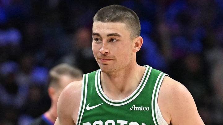 Apr 26, 2026; Philadelphia, Pennsylvania, USA; Boston Celtics guard Payton Pritchard (11) reacts after making a three point basket against the Philadelphia 76ers during the second half at Xfinity Mobile Arena. Mandatory Credit: Eric Hartline-Imagn Images