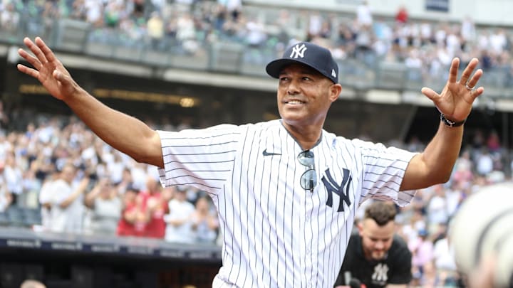 Mariano Rivera played in the Yankees' traditional Old Timers' Game on Saturday. 