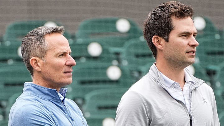 Detroit Tigers owner Chris Ilitch and Scott Harris.