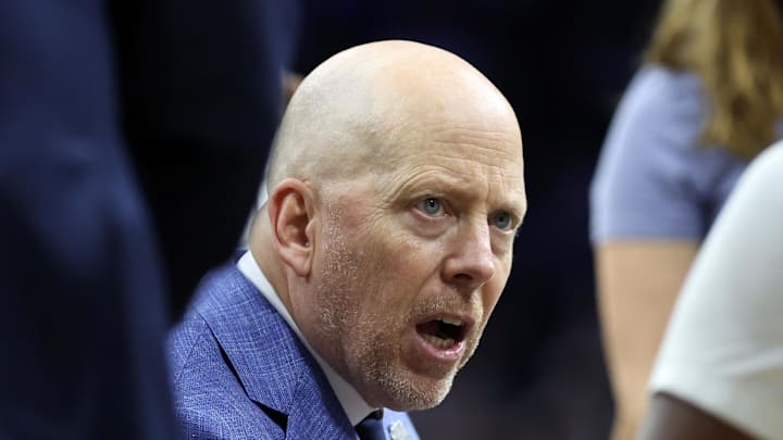 Mar 20, 2026; Philadelphia, PA, USA; UCLA Bruins head coach Mick Cronin in the second half during a first round game of the men's 2026 NCAA Tournament at Xfinity Mobile Arena. Mandatory Credit: Bill Streicher-Imagn Images