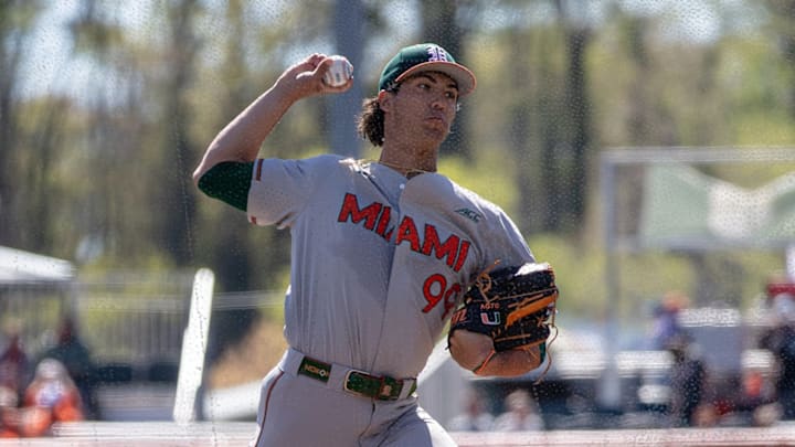 Miami Hurricanes pitcher Lazaro Collera against Clemson Miami Hurricanes pitcher Lazaro Collera against Clemson