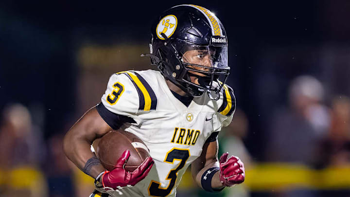 Maleek Miller, running after making a catch against Myrtle Beach last fall, has announced he will transfer from Irmo to Dutch Fork for the 2026-27 school year.