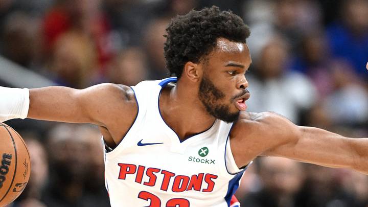Oct 5, 2026; Detroit, Michigan, USA; Detroit Pistons guard Ebuka Okorie (23) tries to keep the ball away from Phoenix Suns guard Kennedy Chandler (2) in the fourth quarter at Little Caesars Arena. Mandatory Credit: Lon Horwedel-Imagn Images Oct 5, 2026; Detroit, Michigan, USA; Detroit Pistons guard Ebuka Okorie (23) tries to keep the ball away from Phoenix Suns guard Kennedy Chandler (2) in the fourth quarter at Little Caesars Arena. Mandatory Credit: Lon Horwedel-Imagn Images
