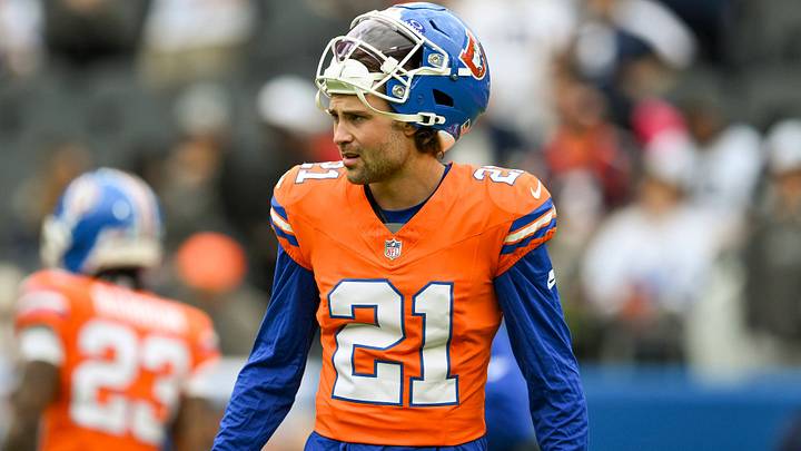 DENVER, CO - OCTOBER 26: Riley Moss 21 of the Denver Broncos, during a game between the Dallas Cowboys and the Denver Broncos on October 26, 2025, at Empower Field at Mile High in Denver, CO. DENVER, CO - OCTOBER 26: Riley Moss 21 of the Denver Broncos, during a game between the Dallas Cowboys and the Denver Broncos on October 26, 2025, at Empower Field at Mile High in Denver, CO.