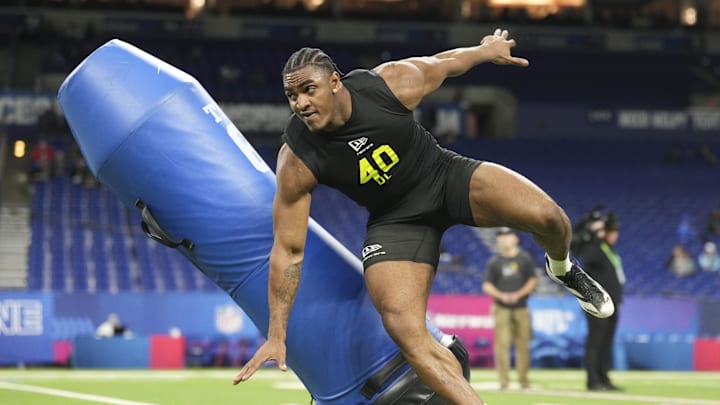 Texas Tech defensive lineman Romello Height during the NFL Scouting Combine at Lucas Oil Stadium. 