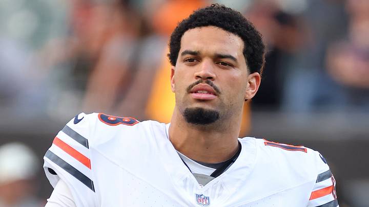Aug 22, 2026; Cincinnati, Ohio, USA;  Chicago Bears quarterback Caleb Williams (18) warms up before the game  against the Cincinnati Bengals at Paycor Stadium.  Mandatory Credit: Joseph Maiorana-Imagn Images