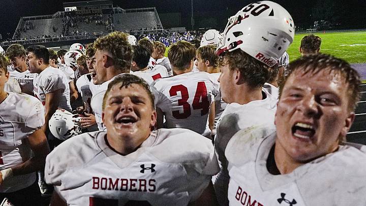 Ballard’s football team celebrates after a 20-10 victory over Nevada in a Week 3 high school football game at Cub Stadium on Sept. 11, 2026, in Nevada, Iowa. Ballard’s football team celebrates after a 20-10 victory over Nevada in a Week 3 high school football game at Cub Stadium on Sept. 11, 2026, in Nevada, Iowa.