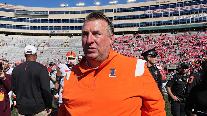 Illinois head coach Bret Bielema is shown after their game Saturday, October 1, 2022 at Camp Randall Stadium in Madison, Wis. Illinois beat Wisconsin 34-10.