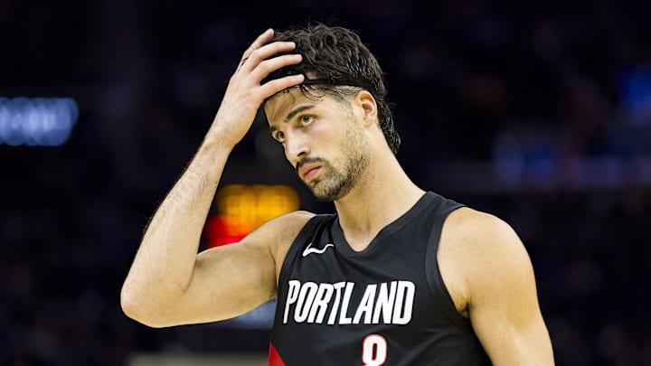Oct 8, 2025; San Francisco, California, USA; Portland Trail Blazers forward Deni Avdija (8) reacts during the second quarter against the Golden State Warriors at Chase Center. Mandatory Credit: John Hefti-Imagn Images Oct 8, 2025; San Francisco, California, USA; Portland Trail Blazers forward Deni Avdija (8) reacts during the second quarter against the Golden State Warriors at Chase Center. Mandatory Credit: John Hefti-Imagn Images