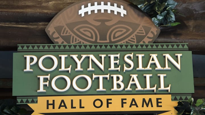 Jan 30, 2016; Laie, HI, USA; General view of the Polynesian Football Hall of Fame at the Polynesian Cultural Center. Mandatory Credit: Kirby Lee-Imagn Images