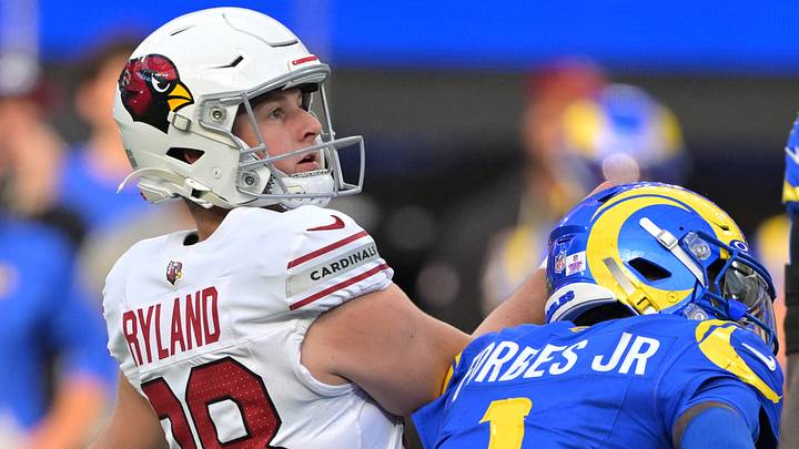 Oct 18, 2026; Inglewood, California, USA; Arizona Cardinals kicker Chad Ryland (38) watches as his winning field goal goes through the uprights to defeat the Los Angeles Rams at SoFi Stadium. Mandatory Credit: Jayne Kamin-Oncea-Imagn Images Oct 18, 2026; Inglewood, California, USA; Arizona Cardinals kicker Chad Ryland (38) watches as his winning field goal goes through the uprights to defeat the Los Angeles Rams at SoFi Stadium. Mandatory Credit: Jayne Kamin-Oncea-Imagn Images