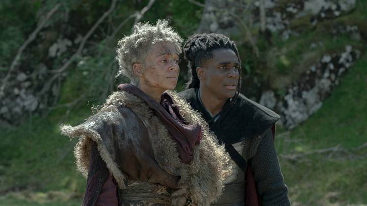 Phoebe Campbell as Rhaena Targaryen, Clinton Liberty as Addam of Hull in House of the Dragon season 3 episode 7. Phoebe Campbell as Rhaena Targaryen, Clinton Liberty as Addam of Hull in House of the Dragon season 3 episode 7.