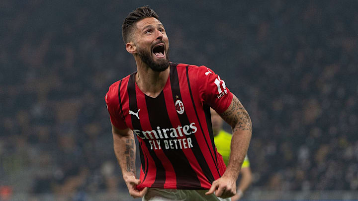 Olivier Giroud es el delantero de AC Milan en la Serie A