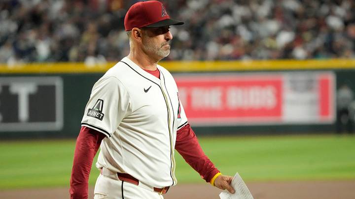 Arizona Diamondbacks manager Torey Lovullo walks out with the lineup card before playing against the New York Yankees at Chase Field on April 1, 2024, in Phoenix. Arizona Diamondbacks manager Torey Lovullo walks out with the lineup card before playing against the New York Yankees at Chase Field on April 1, 2024, in Phoenix.