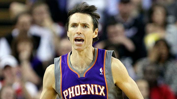 Sacramento, CA, USA; Phoenix Suns point guard Steve Nash (13) reacts after scoring a basket during the fourth quarter at Power Balance Pavilion on April 03, 2012.