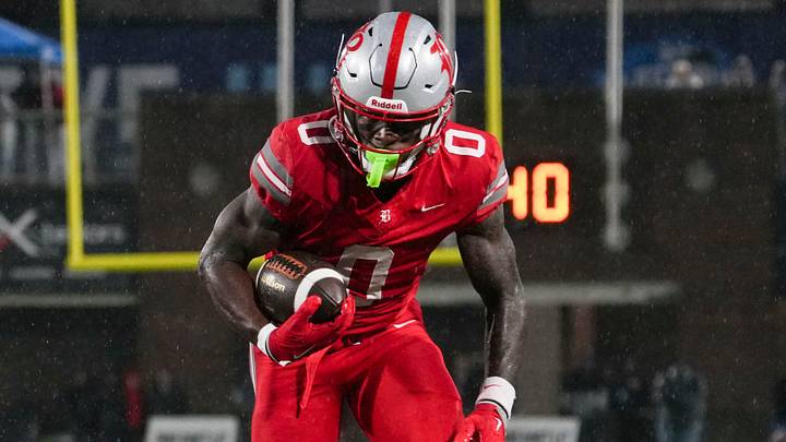 Baylor's David Gabriel Georges (0) runs in the touchdown during the Division II-AAA Championship match between Baylor versus. Brentwood Academy in Finley Stadium, Chattanooga, Tenn., on Thursday, Dec. 4, 2025.