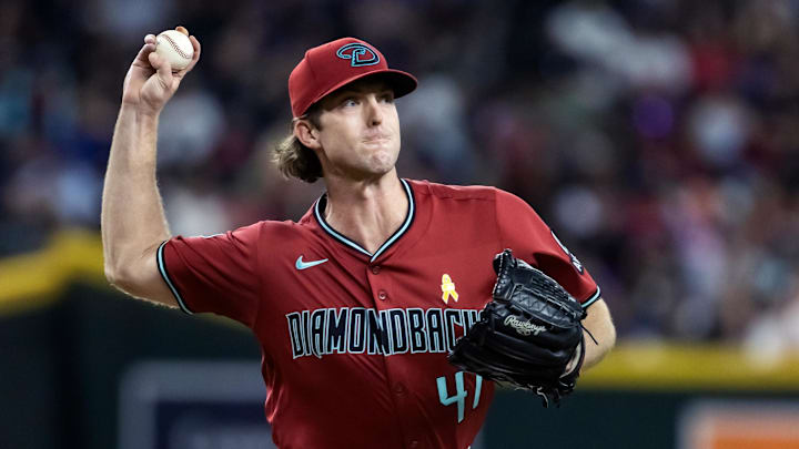 Sep 7, 2025; Phoenix, Arizona, USA; Arizona Diamondbacks pitcher Jake Woodford against the Boston Red Sox at Chase Field. Mandatory Credit: Mark J. Rebilas-Imagn Images Sep 7, 2025; Phoenix, Arizona, USA; Arizona Diamondbacks pitcher Jake Woodford against the Boston Red Sox at Chase Field. Mandatory Credit: Mark J. Rebilas-Imagn Images