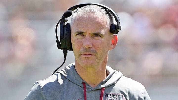 Sep 14, 2024; Tallahassee, Florida, USA; Florida State Seminoles head coach Mike Norvell looks on during the first half against the Memphis Tigers at Doak S. Campbell Stadium. Mandatory Credit: Melina Myers-Imagn Images Sep 14, 2024; Tallahassee, Florida, USA; Florida State Seminoles head coach Mike Norvell looks on during the first half against the Memphis Tigers at Doak S. Campbell Stadium. Mandatory Credit: Melina Myers-Imagn Images