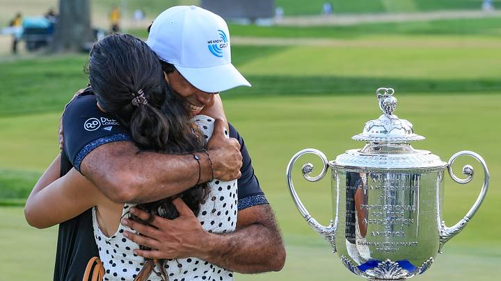 Aaron Rai is extremely grateful for his wife, Gaurika Bishnoi, for her continued support on and off the golf course. Aaron Rai is extremely grateful for his wife, Gaurika Bishnoi, for her continued support on and off the golf course.