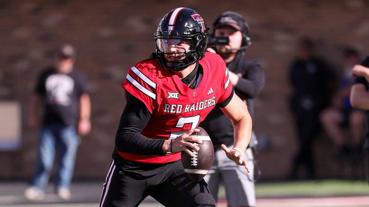 Texas Tech's Brendan Sorsby runs with the ball during the spring football game, Friday, April 17, 2026, at Jones AT&T Stadium.
