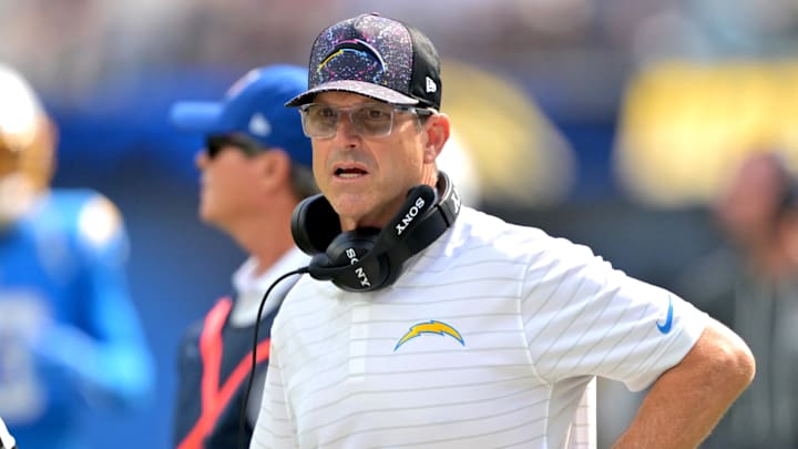 Chargers head coach Jim Harbaugh