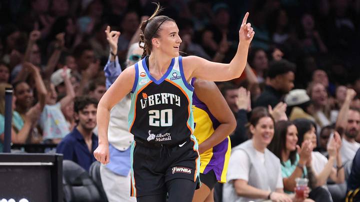 Aug 13, 2026; Brooklyn, New York, USA; New York Liberty guard Sabrina Ionescu (20) gestures after scoring in the first quarter against the Los Angeles Sparks at Barclays Center. Mandatory Credit: Wendell Cruz-Imagn Images Aug 13, 2026; Brooklyn, New York, USA; New York Liberty guard Sabrina Ionescu (20) gestures after scoring in the first quarter against the Los Angeles Sparks at Barclays Center. Mandatory Credit: Wendell Cruz-Imagn Images