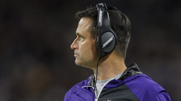 Dec 1, 2016; Minneapolis, MN, USA; Minnesota Vikings interim head coach Mike Priefer watches as his team plays the Dallas Cowboys in the first half at U.S. Bank Stadium. The Cowboys win 17-15. Mandatory Credit: Bruce Kluckhohn-Imagn Images Dec 1, 2016; Minneapolis, MN, USA; Minnesota Vikings interim head coach Mike Priefer watches as his team plays the Dallas Cowboys in the first half at U.S. Bank Stadium. The Cowboys win 17-15. Mandatory Credit: Bruce Kluckhohn-Imagn Images