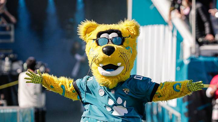 Dec 14, 2025; Jacksonville, Florida, USA;Jacksonville Jaguars mascot Jaxson de Ville runs out of the tunnel during pregame  at EverBank Stadium. Mandatory Credit: Travis Register-Imagn Images