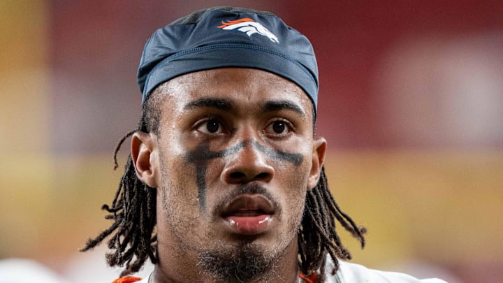 August 9, 2025; Santa Clara, California, USA; Denver Broncos wide receiver Pat Bryant (13) after the game against the San Francisco 49ers at Levi's Stadium. Mandatory Credit: Kyle Terada-Imagn Images August 9, 2025; Santa Clara, California, USA; Denver Broncos wide receiver Pat Bryant (13) after the game against the San Francisco 49ers at Levi's Stadium. Mandatory Credit: Kyle Terada-Imagn Images
