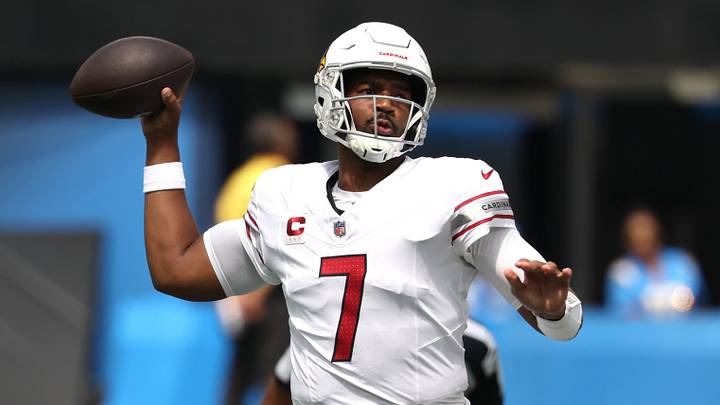 Sep 13, 2026; Inglewood, California, USA; Arizona Cardinals quarterback Jacoby Brissett (7) throws a pass against the Los Angeles Chargers during the first half at SoFi Stadium. Mandatory Credit: Kiyoshi Mio-Imagn Images Sep 13, 2026; Inglewood, California, USA; Arizona Cardinals quarterback Jacoby Brissett (7) throws a pass against the Los Angeles Chargers during the first half at SoFi Stadium. Mandatory Credit: Kiyoshi Mio-Imagn Images