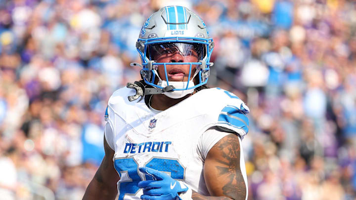 Detroit Lions running back Jahmyr Gibbs (26).