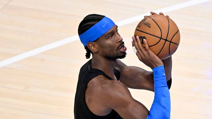 May 30, 2026; Oklahoma City, Oklahoma, USA; Oklahoma City Thunder guard Shai Gilgeous-Alexander (2) warms up before game seven against the San Antonio Spurs in the western conference finals for the 2026 NBA playoffs at Paycom Center. Mandatory Credit: Jerome Miron-Imagn Images May 30, 2026; Oklahoma City, Oklahoma, USA; Oklahoma City Thunder guard Shai Gilgeous-Alexander (2) warms up before game seven against the San Antonio Spurs in the western conference finals for the 2026 NBA playoffs at Paycom Center. Mandatory Credit: Jerome Miron-Imagn Images