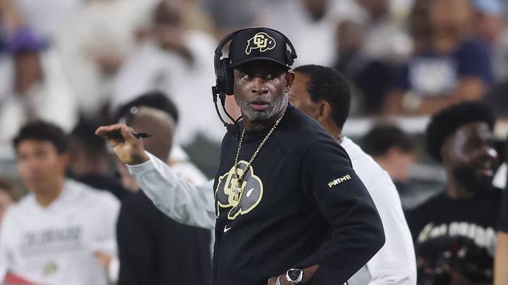 Sep 3, 2026; Atlanta, Georgia, USA; Colorado Buffaloes head coach Deion Sanders reacts in the second half at Bobby Dodd Stadium at Hyundai Field. Mandatory Credit: Brett Davis-Imagn Images Sep 3, 2026; Atlanta, Georgia, USA; Colorado Buffaloes head coach Deion Sanders reacts in the second half at Bobby Dodd Stadium at Hyundai Field. Mandatory Credit: Brett Davis-Imagn Images