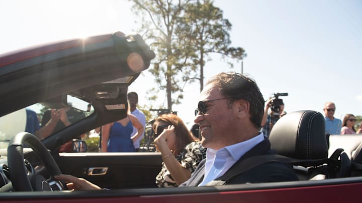 Baseball Hall of Famer and former New York Mets catcher Mike Piazza is honored with the naming of Piazza Drive at Clover Park on Thursday, Jan. 16, 2020, in Port St. Lucie.