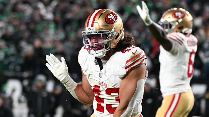 San Francisco 49ers linebacker Eric Kendricks (43) San Francisco 49ers linebacker Eric Kendricks (43)