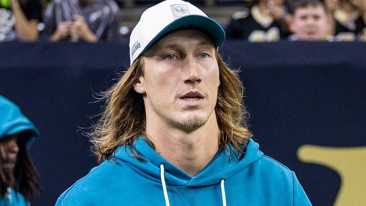 Aug 15, 2026; New Orleans, Louisiana, USA;  Jacksonville Jaguars quarterback Trevor Lawrence (16) walks out the tunnel against the New Orleans Saints at Caesars Superdome. Mandatory Credit: Stephen Lew-Imagn Images