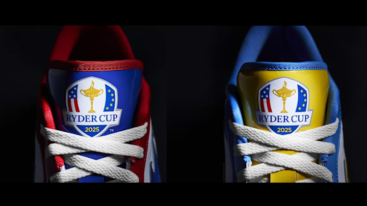 Keegan Bradley and Luke Donald's Air Jordan golf shoes.