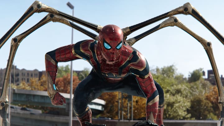 Spider-Man from Columbia Pictures' SPIDER-MAN: NO WAY HOME. Courtesy of Sony Pictures. ©2021 CTMG. All Rights Reserved. MARVEL and all related character names: © & ™ 2021 MARVEL