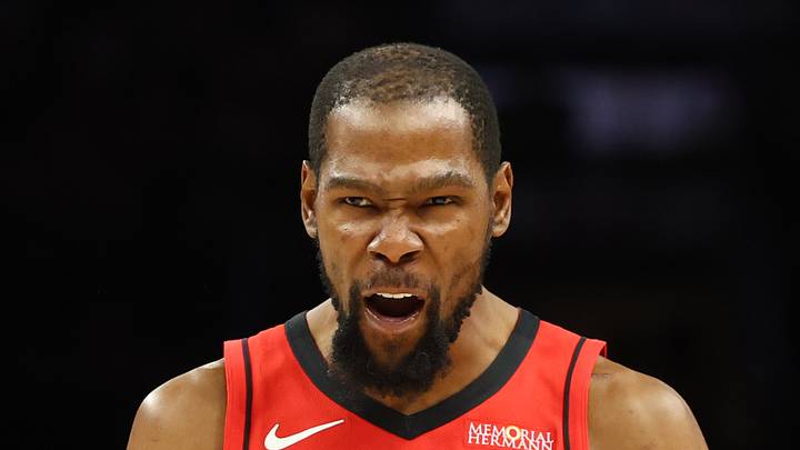 Apr 7, 2026; Phoenix, Arizona, USA; Houston Rockets forward Kevin Durant (7) reacts against the Phoenix Suns at Mortgage Matchup Center. Mandatory Credit: Mark J. Rebilas-Imagn Images Apr 7, 2026; Phoenix, Arizona, USA; Houston Rockets forward Kevin Durant (7) reacts against the Phoenix Suns at Mortgage Matchup Center. Mandatory Credit: Mark J. Rebilas-Imagn Images
