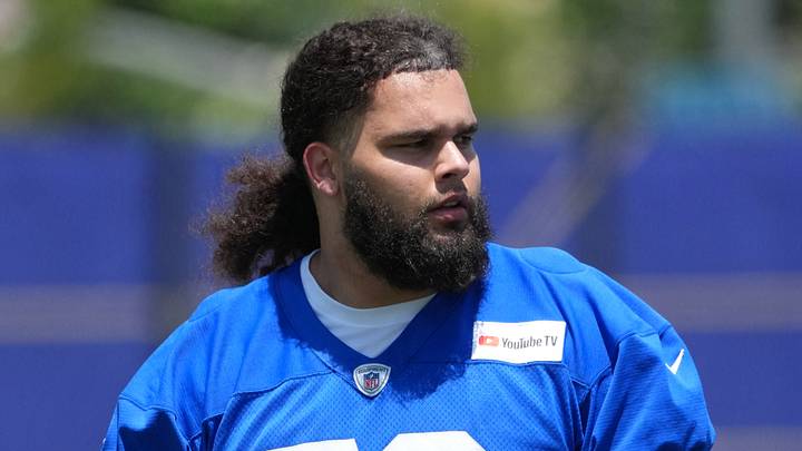 Los Angeles Rams tackle Keagen Trost. Los Angeles Rams tackle Keagen Trost.