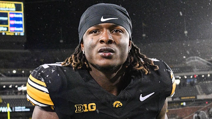 Nov 2, 2024; Iowa City, Iowa, USA; Iowa Hawkeyes running back Kaleb Johnson (2) walks off the field after the game against the Wisconsin Badgers at Kinnick Stadium. Mandatory Credit: Jeffrey Becker-Imagn Images Nov 2, 2024; Iowa City, Iowa, USA; Iowa Hawkeyes running back Kaleb Johnson (2) walks off the field after the game against the Wisconsin Badgers at Kinnick Stadium. Mandatory Credit: Jeffrey Becker-Imagn Images