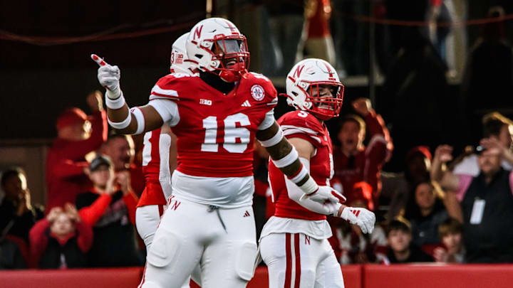 Elijah Jeudy celebrates an incomplete pass from Wisconsin quarterback Braedyn Locke. 