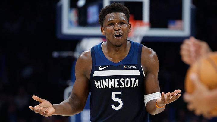 Mar 15, 2026; Oklahoma City, Oklahoma, USA; Minnesota Timberwolves guard Anthony Edwards (5) reacts after a call against him by an official during the second half against the Oklahoma City Thunder at Paycom Center. Mandatory Credit: Alonzo Adams-Imagn Images Mar 15, 2026; Oklahoma City, Oklahoma, USA; Minnesota Timberwolves guard Anthony Edwards (5) reacts after a call against him by an official during the second half against the Oklahoma City Thunder at Paycom Center. Mandatory Credit: Alonzo Adams-Imagn Images