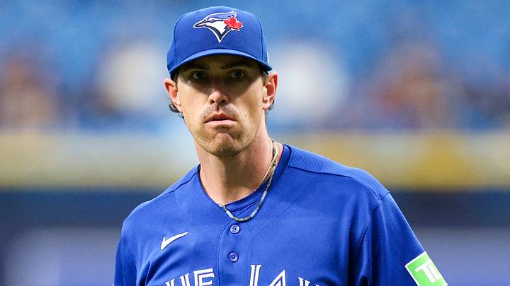 Aug 20, 2026; St. Petersburg, Florida, USA; Toronto Blue Jays starting pitcher Shane Bieber (57) walks off the field after pitching against the Tampa Bay Rays in the first inning at Tropicana Field. Mandatory Credit: Nathan Ray Seebeck-Imagn Images Aug 20, 2026; St. Petersburg, Florida, USA; Toronto Blue Jays starting pitcher Shane Bieber (57) walks off the field after pitching against the Tampa Bay Rays in the first inning at Tropicana Field. Mandatory Credit: Nathan Ray Seebeck-Imagn Images