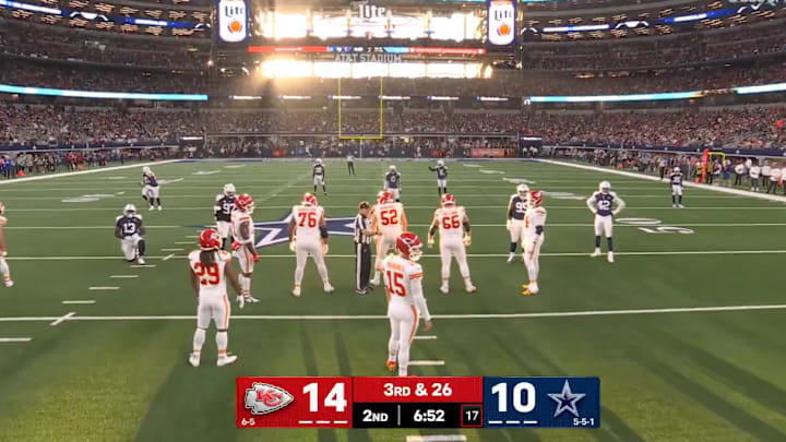 AT&T Stadium was impacted by a heavy glare from the sun during the Thanksgiving game between the Chiefs and Cowboys.